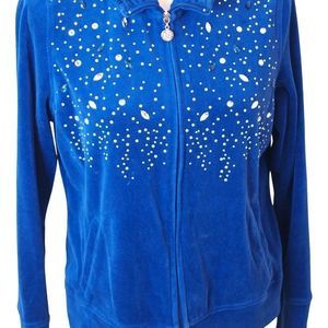 Three Hearts‎ Warm Up Jacket Fleece Sparkle Blue PS